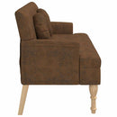 vidaXL barna műbőr pad párnákkal 113x64,5x75,5 cm