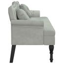vidaXL világosszürke bársony pad párnákkal 120,5 x 65 x 75 cm