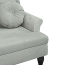 vidaXL világosszürke bársony pad párnákkal 120,5 x 65 x 75 cm