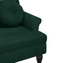 vidaXL sötétzöld bársony pad párnákkal 120,5 x 65 x 75 cm