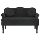 vidaXL fekete bársony pad párnákkal 120,5 x 65 x 75 cm
