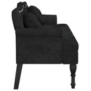 vidaXL fekete bársony pad párnákkal 120,5 x 65 x 75 cm