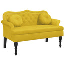 vidaXL sárga bársony pad párnákkal 120,5 x 65 x 75 cm