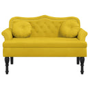 vidaXL sárga bársony pad párnákkal 120,5 x 65 x 75 cm