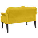 vidaXL sárga bársony pad párnákkal 120,5 x 65 x 75 cm