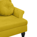 vidaXL sárga bársony pad párnákkal 120,5 x 65 x 75 cm