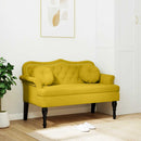 vidaXL sárga bársony pad párnákkal 120,5 x 65 x 75 cm