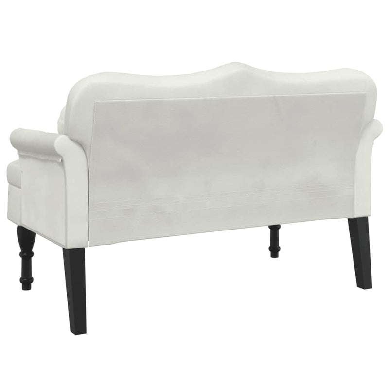 vidaXL krémszínű bársony pad párnákkal 120,5 x 65 x 75 cm