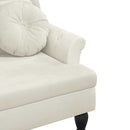 vidaXL krémszínű bársony pad párnákkal 120,5 x 65 x 75 cm