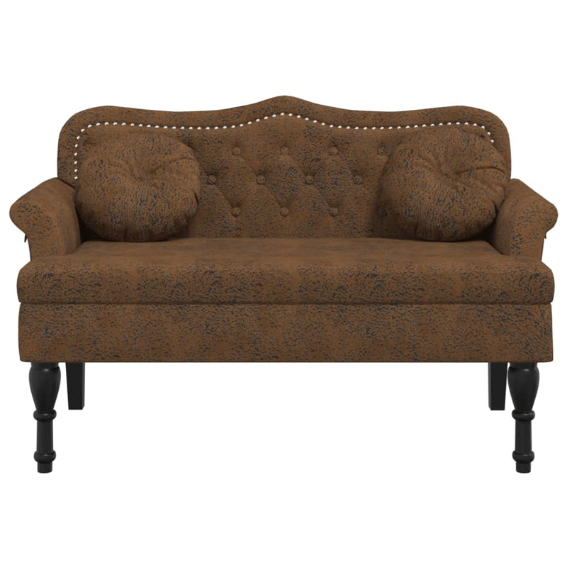 vidaXL barna műbőr pad párnákkal 120,5 x 65 x 75 cm