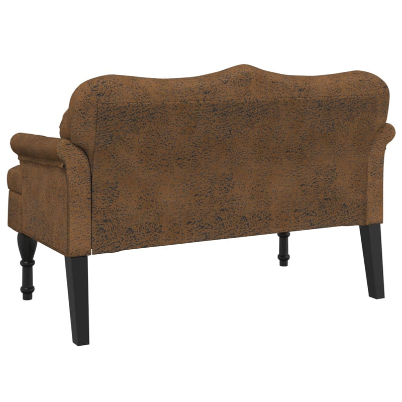 vidaXL barna műbőr pad párnákkal 120,5 x 65 x 75 cm