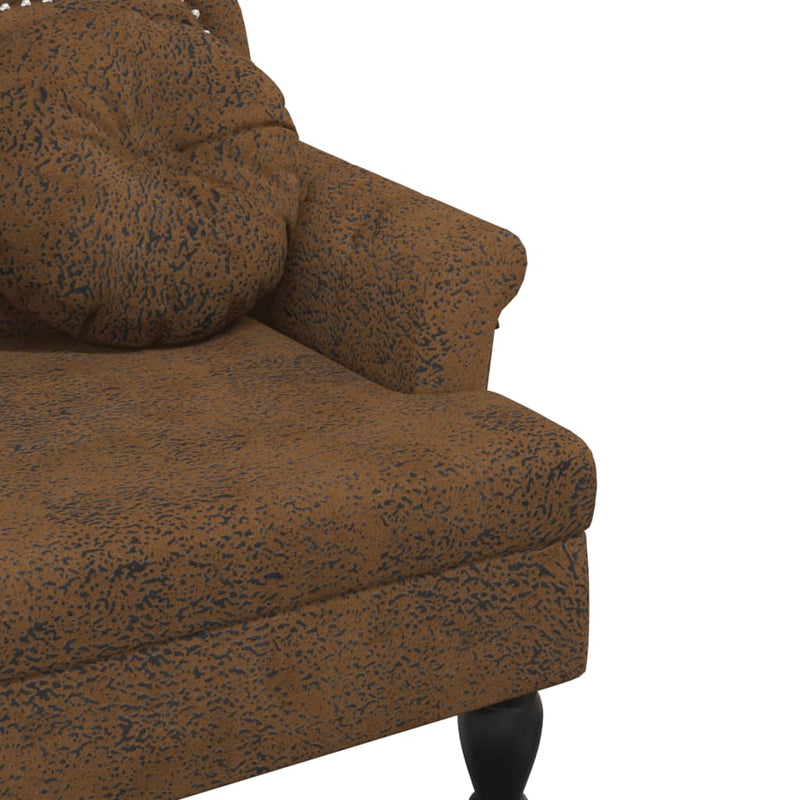 vidaXL barna műbőr pad párnákkal 120,5 x 65 x 75 cm
