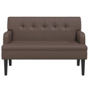 vidaXL barna műbőr pad háttámlával 112x65,5x75 cm