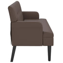 vidaXL barna műbőr pad háttámlával 112x65,5x75 cm