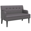 vidaXL szürke műbőr pad háttámlával 112x65,5x75 cm