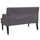 vidaXL szürke műbőr pad háttámlával 112x65,5x75 cm