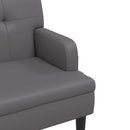 vidaXL szürke műbőr pad háttámlával 112x65,5x75 cm