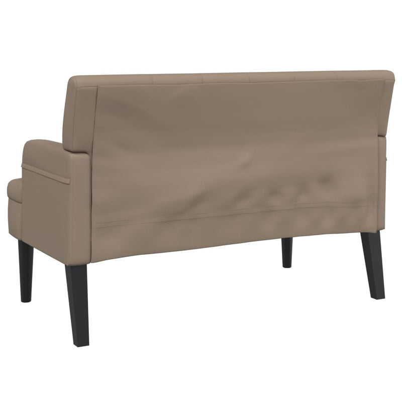 vidaXL cappuccino-színű műbőr pad háttámlával 112x65,5x75 cm