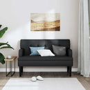 vidaXL fekete műbőr pad háttámlával 112 x 65,5 x 75 cm