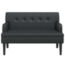 vidaXL fekete műbőr pad háttámlával 112 x 65,5 x 75 cm