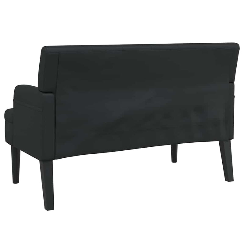 vidaXL fekete műbőr pad háttámlával 112 x 65,5 x 75 cm