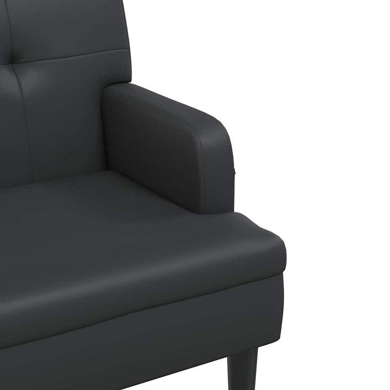 vidaXL fekete műbőr pad háttámlával 112 x 65,5 x 75 cm