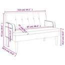 vidaXL fekete műbőr pad háttámlával 112 x 65,5 x 75 cm