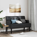 vidaXL fekete műbőr pad háttámlával 112 x 65,5 x 75 cm