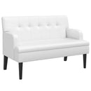 vidaXL fehér műbőr pad háttámlával 112x65,5x75 cm
