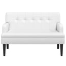vidaXL fehér műbőr pad háttámlával 112x65,5x75 cm