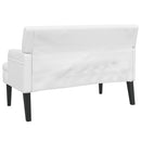 vidaXL fehér műbőr pad háttámlával 112x65,5x75 cm