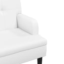 vidaXL fehér műbőr pad háttámlával 112x65,5x75 cm