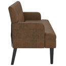 vidaXL barna műbőr pad háttámlával 112x65,5x75 cm