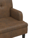 vidaXL barna műbőr pad háttámlával 112x65,5x75 cm