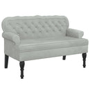 vidaXL világosszürke bársony pad háttámlával 119,5 x 64,5 x 75 cm