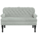 vidaXL világosszürke bársony pad háttámlával 119,5 x 64,5 x 75 cm