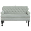 vidaXL világosszürke bársony pad háttámlával 119,5 x 64,5 x 75 cm