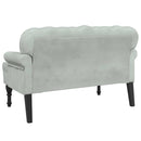 vidaXL világosszürke bársony pad háttámlával 119,5 x 64,5 x 75 cm