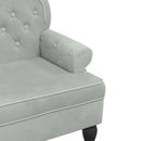 vidaXL világosszürke bársony pad háttámlával 119,5 x 64,5 x 75 cm