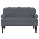 vidaXL sötétszürke bársony pad háttámlával 119,5 x 64,5 x 75 cm