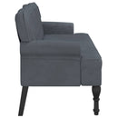 vidaXL sötétszürke bársony pad háttámlával 119,5 x 64,5 x 75 cm