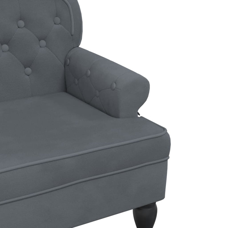 vidaXL sötétszürke bársony pad háttámlával 119,5 x 64,5 x 75 cm