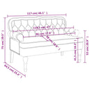 vidaXL sötétszürke bársony pad háttámlával 119,5 x 64,5 x 75 cm