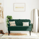 vidaXL sötétzöld bársony pad háttámlával 119,5 x 64,5 x 75 cm