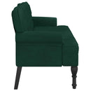 vidaXL sötétzöld bársony pad háttámlával 119,5 x 64,5 x 75 cm