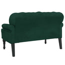 vidaXL sötétzöld bársony pad háttámlával 119,5 x 64,5 x 75 cm