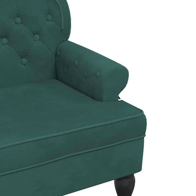 vidaXL sötétzöld bársony pad háttámlával 119,5 x 64,5 x 75 cm