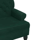 vidaXL sötétzöld bársony pad háttámlával 119,5 x 64,5 x 75 cm