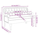 vidaXL sötétzöld bársony pad háttámlával 119,5 x 64,5 x 75 cm