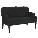 vidaXL fekete bársony pad háttámlával 119,5 x 64,5 x 75 cm